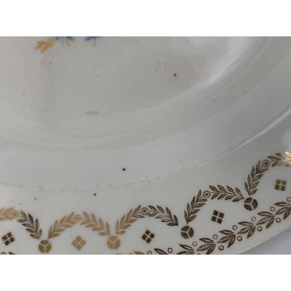 Vintage 50s Cosmopolitan Diana Gilded Dinnerware Plates Floral Design 8171 - Picture 5 of 10